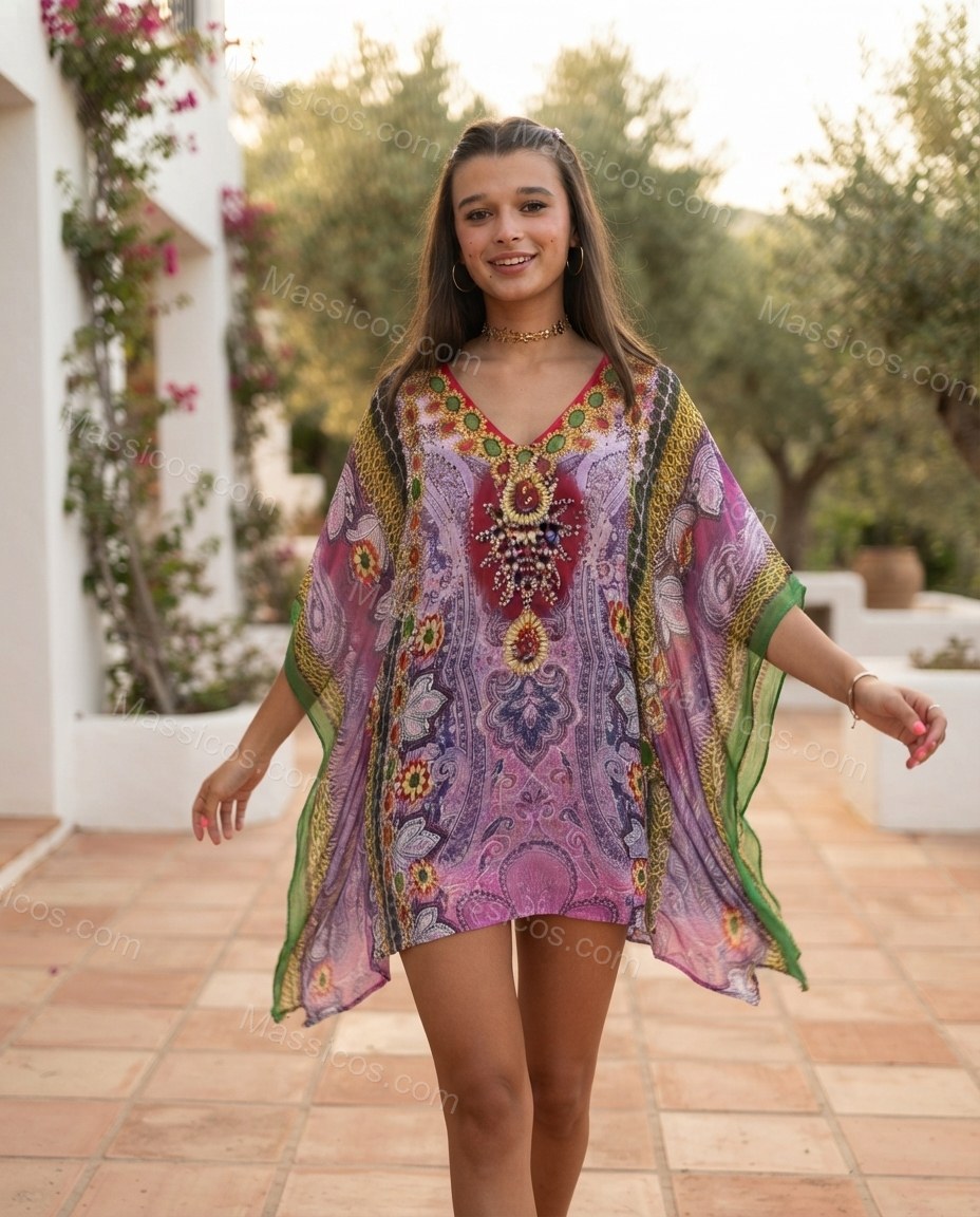 Pink Gleam Terrace Dinner Printed Mini Dress Pink Mini Dress with Relaxed Fit silhouette and Textured texture, editorial ecommerce scene for Pre-Fall, a fall city dinner, Fall current summer selling first with a light late-summer/pre-fall accent: make it by Massicos