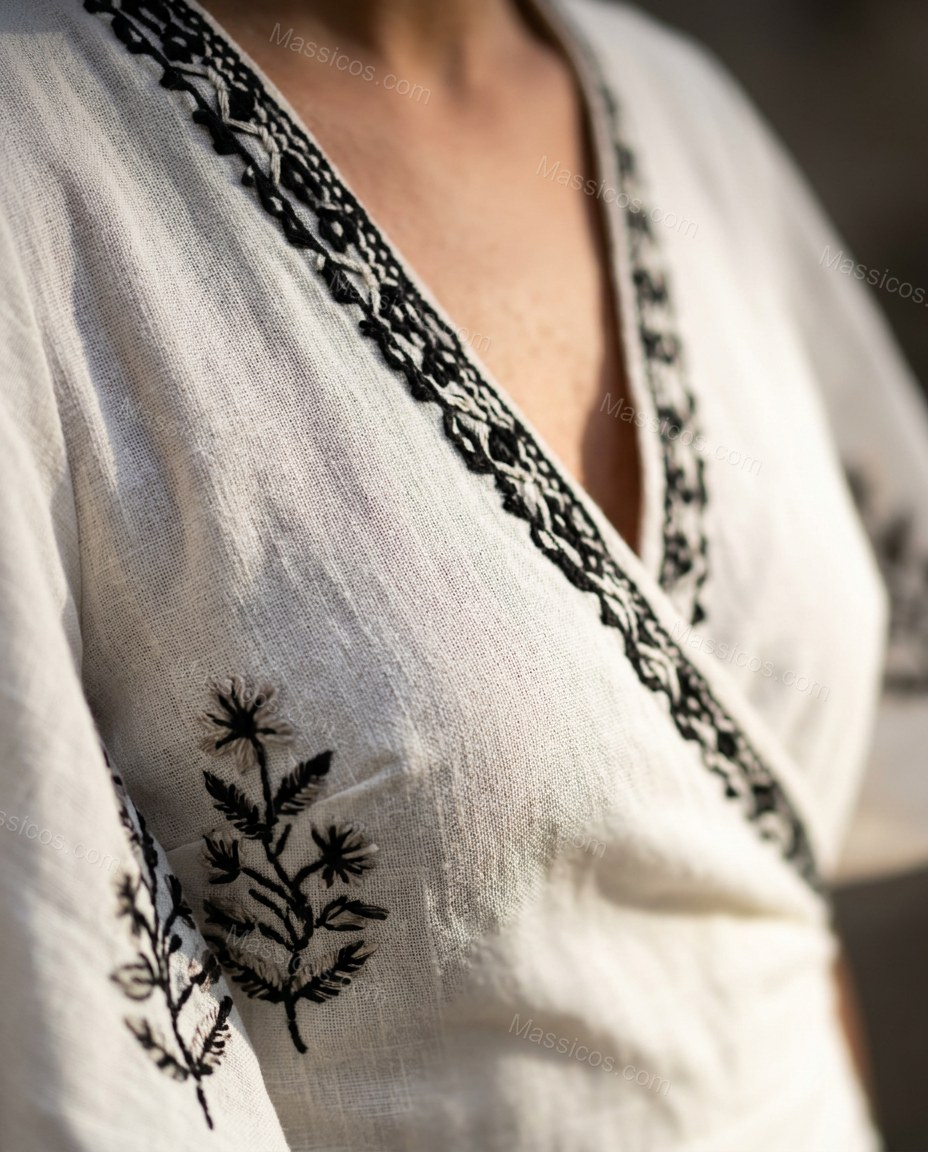 Ivory Sunlit Floral Embroidered Midi Dress by Massicos