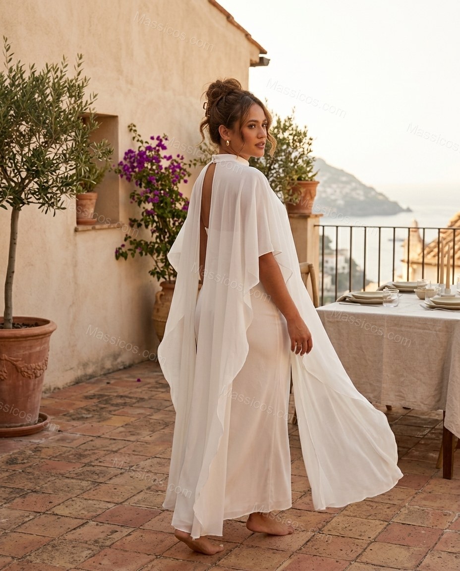 Ivory Elevated Flowing Maxi Dress by Massicos