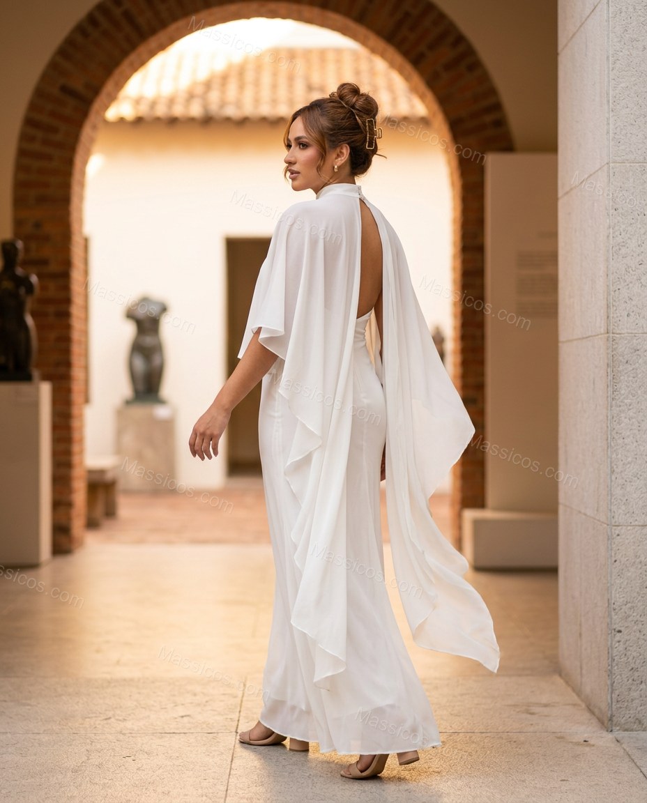 Ivory Elevated Flowing Maxi Dress by Massicos