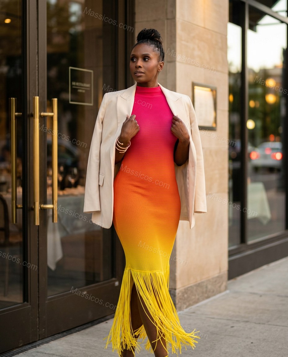 Pink Polished Ribbed Maxi Dress by Massicos