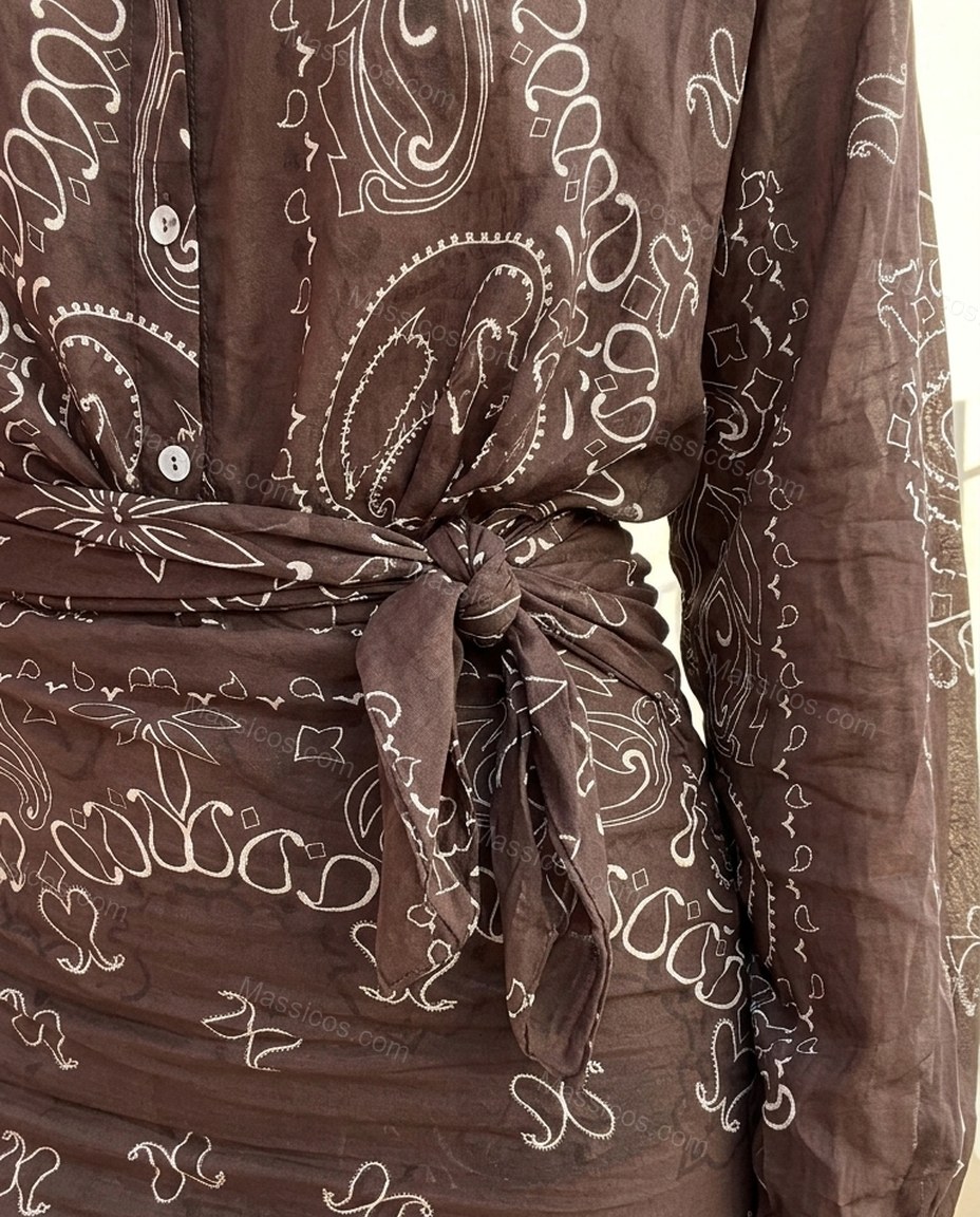 Dark Brown Elevated Paisley Pant Set by Massicos