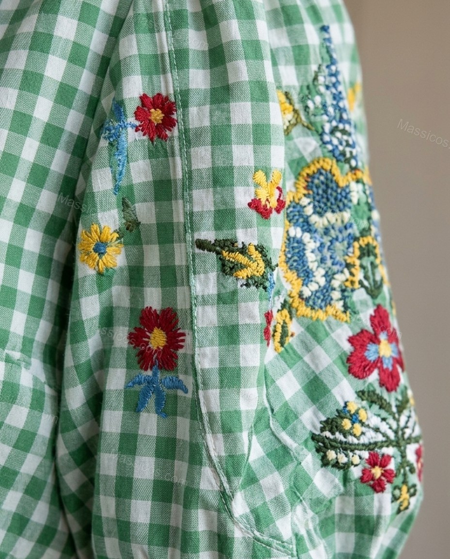 Sage Refined Floral Embroidered Maxi Dress by Massicos