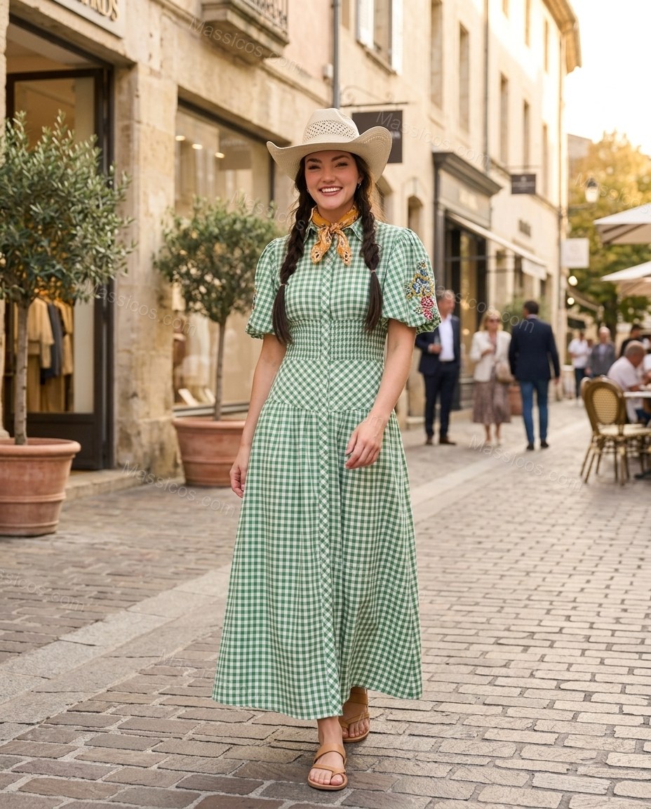 Sage Refined Floral Embroidered Maxi Dress by Massicos