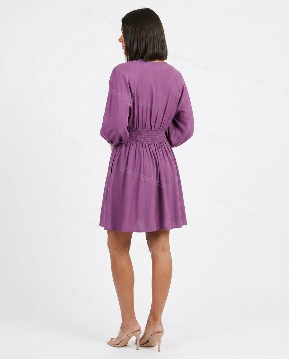 Black Modern Linen Midi Dress Black Midi Dress with Relaxed Fit silhouette and Linen Blend texture, side or back garment view for Day-to-Night, an early-evening outing, Fall late-summer dinners, city weekends, and early-fall plans, US East / Hamptons Elit by Massicos