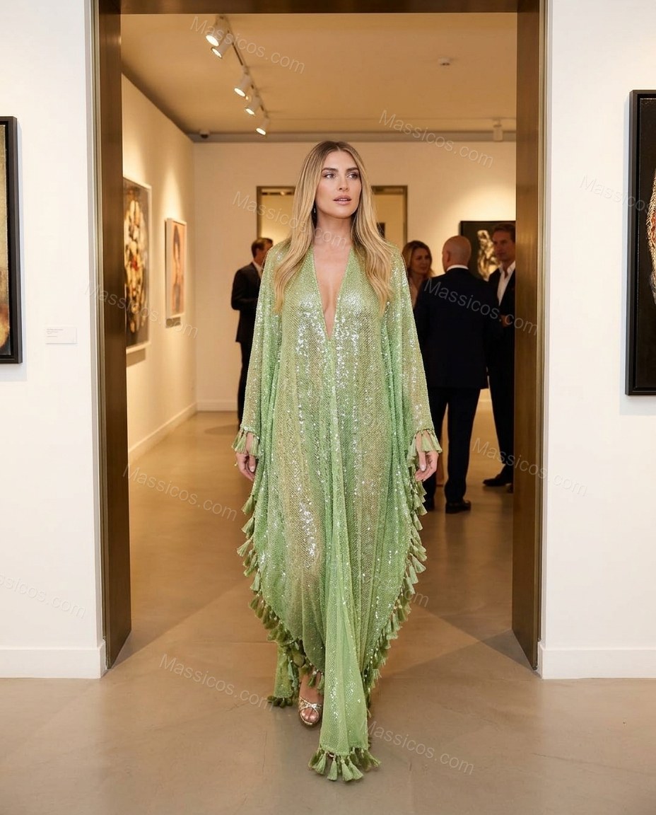 Sage Green Elevated Sheer Maxi Dress by Massicos