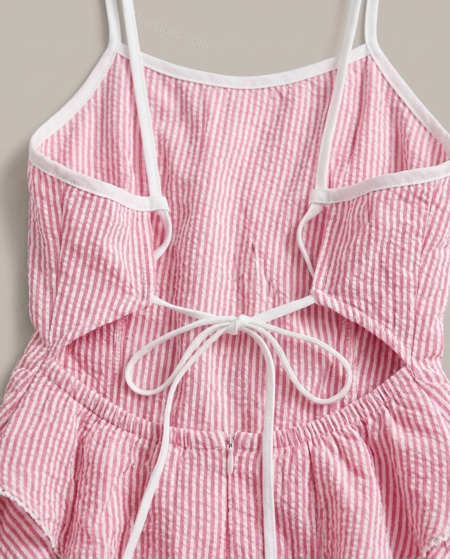 Pink Refined Striped Mini Dress by Massicos