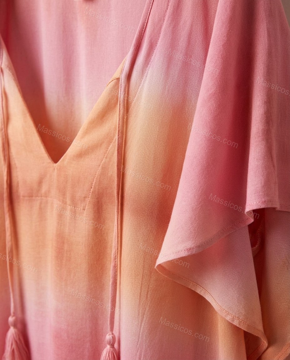 Pink Soft Abstract Print Maxi Dress by Massicos