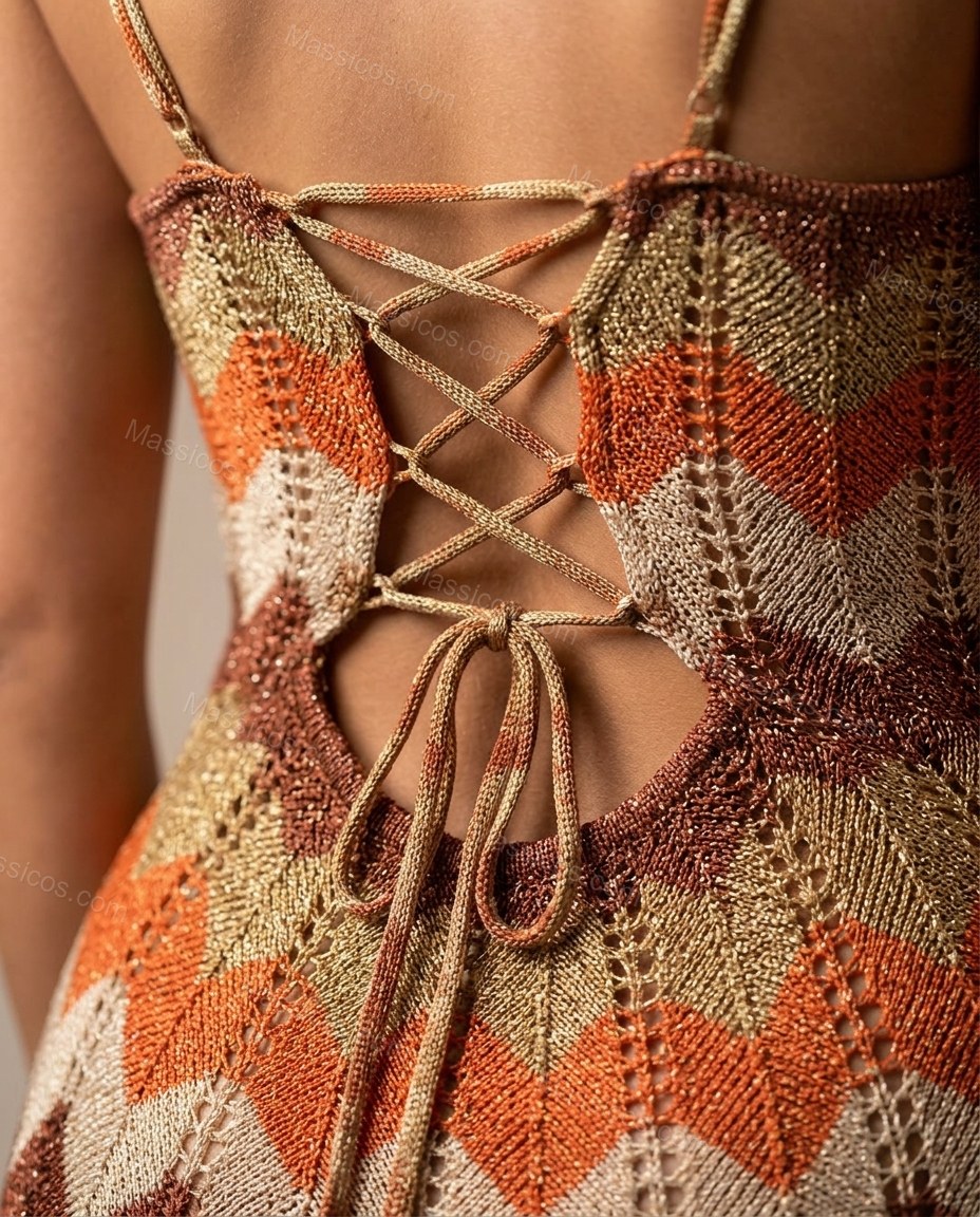 Orange Sunlit Abstract Print Maxi Dress by Massicos