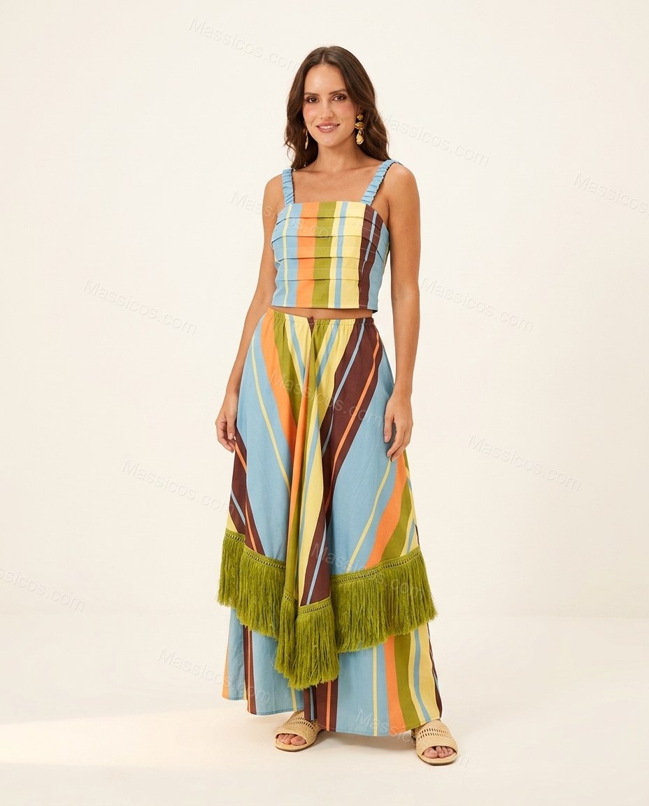 Multi-Color After-Dark Lace Pant Set Multi-Color Pant Set with Asymmetric silhouette and Textured texture, additional styling view for Day-to-Night, an early-evening outing, Fall late-summer dinners, city weekends, and early-fall plans, US East / Hamptons by Massicos