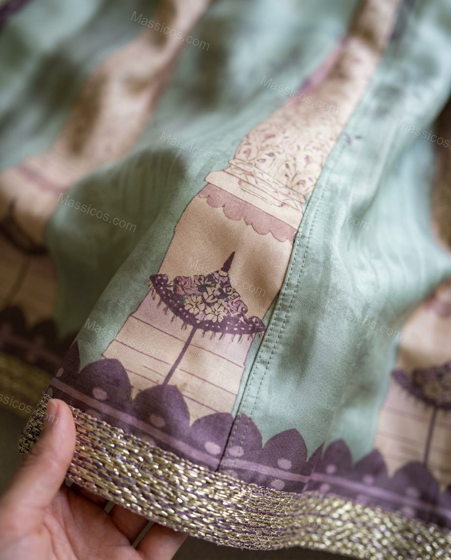 Sage Polished Lace Maxi Dress by Massicos