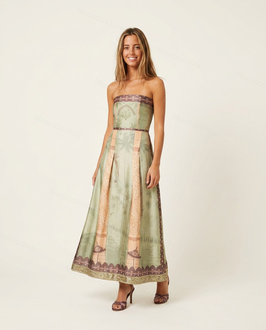 Sage Polished Lace Maxi Dress by Massicos