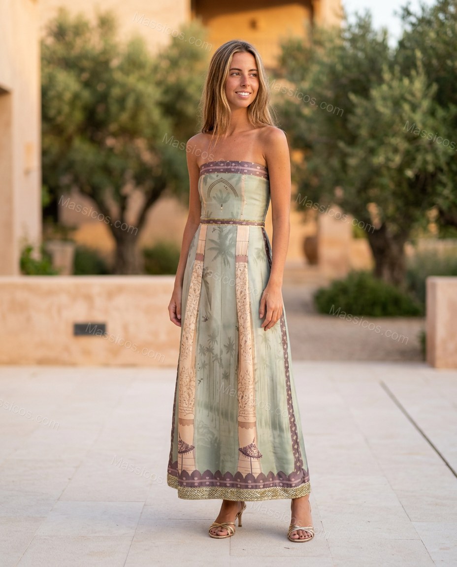 Sage Polished Lace Maxi Dress by Massicos