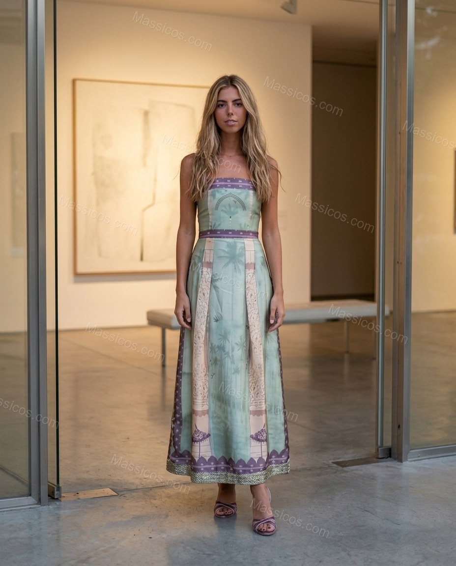Sage Polished Lace Maxi Dress by Massicos