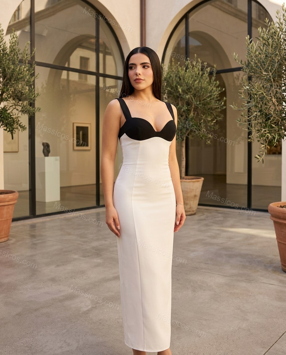 White Polished Textured Maxi Dress by Massicos