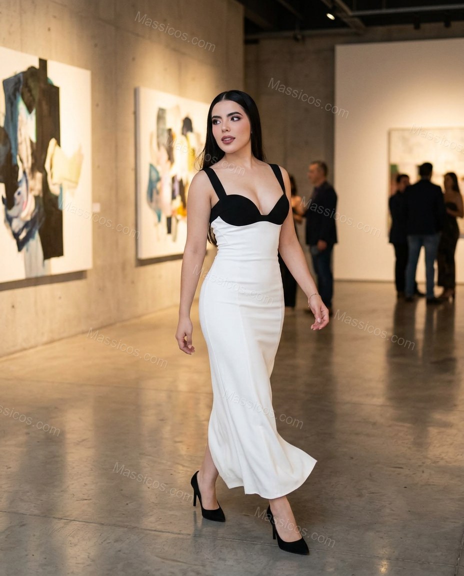 White Polished Textured Maxi Dress by Massicos