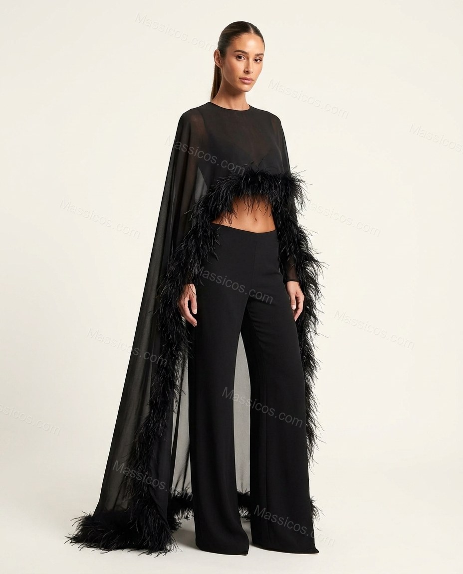 Black Lace Sheer Sheer Fabric Duster Jacket by Massicos