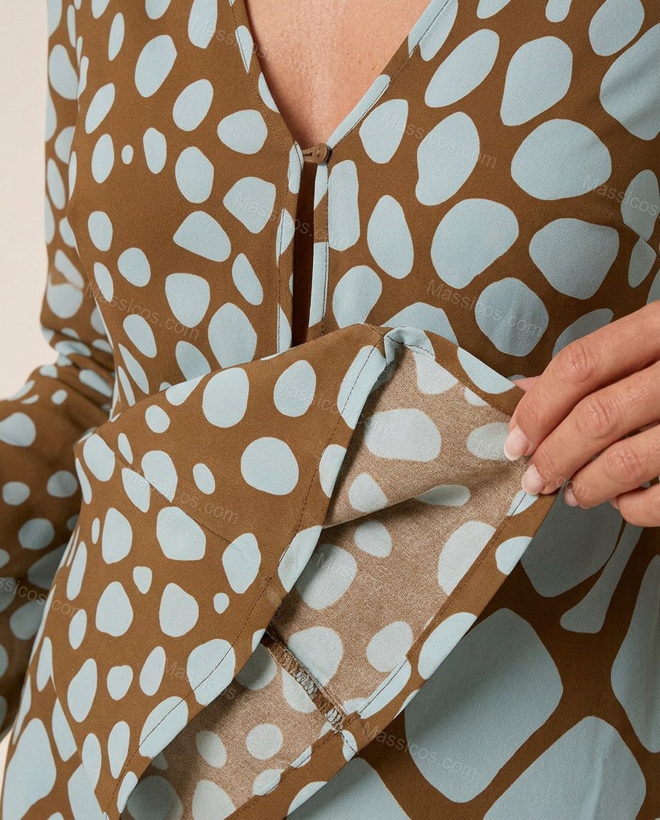 Brown Effortless Animal Print Maxi Dress by Massicos