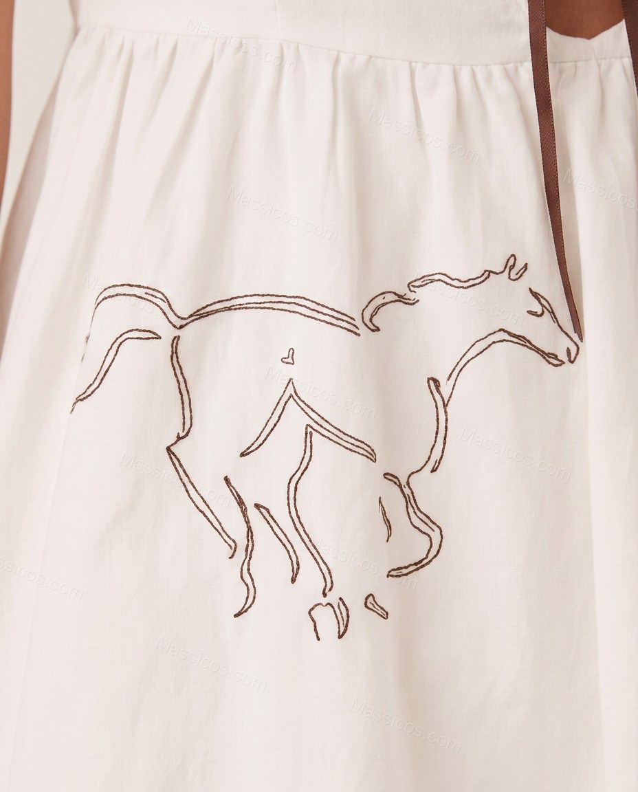 White Soft Embroidered Mini Dress by Massicos