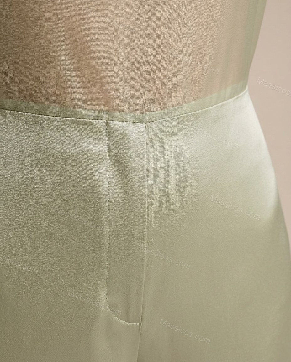 Sage Green Polished Sheer Jumpsuit by Massicos