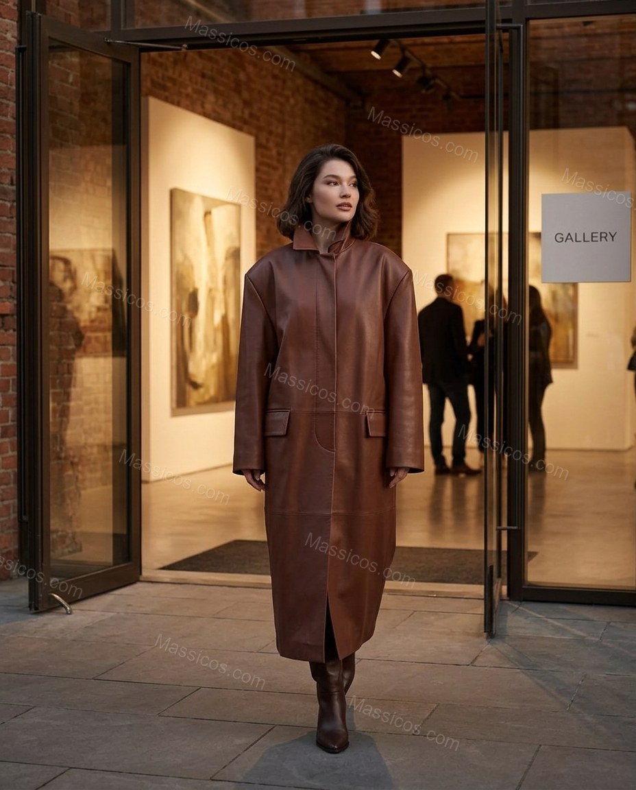 Brown Refined Coat by Massicos