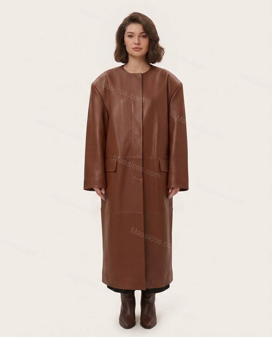 Brown Refined Coat by Massicos