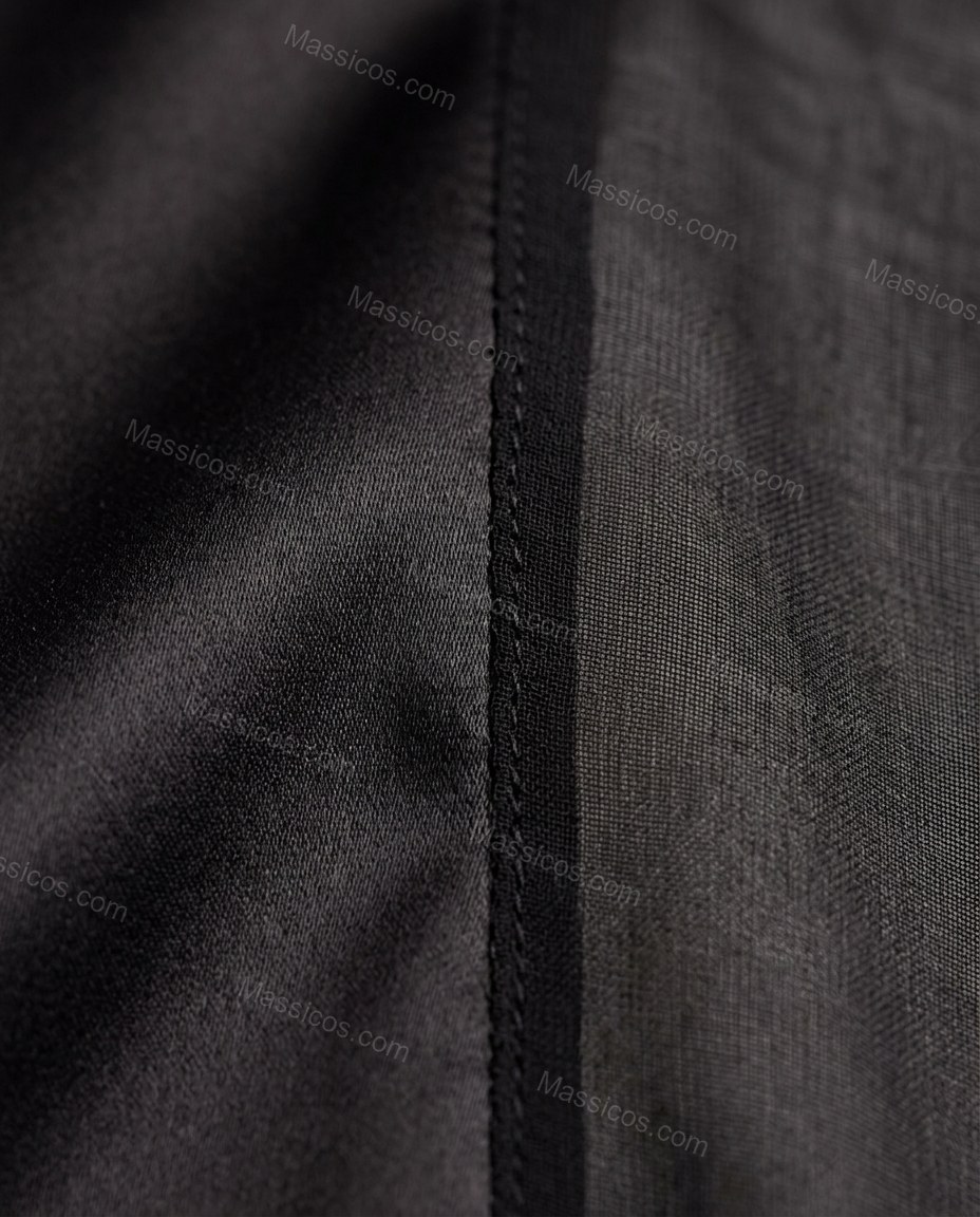 Black Polished Ruffled Midi Dress by Massicos