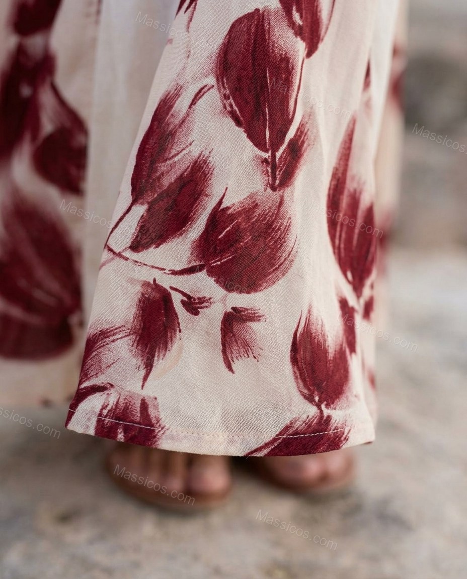 White Floral Maxi Strapless Dress, close-up of floral, by Massicos