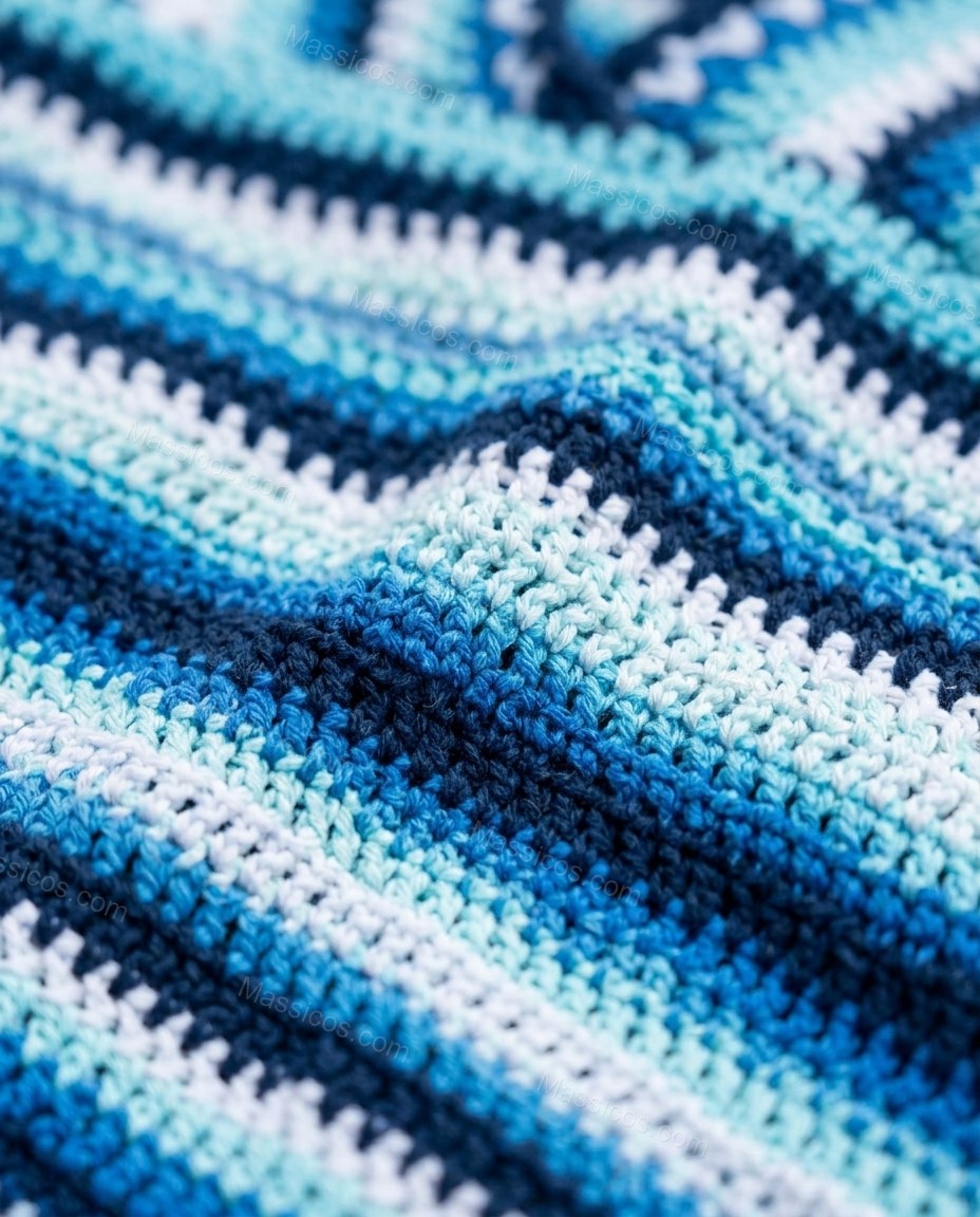 Blue Striped Mini Open-Back Dress, close-up of striped, by Massicos