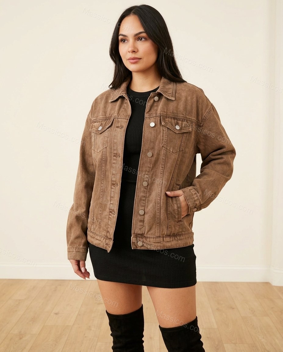 Brown Jacket, full-length hero view, by Massicos