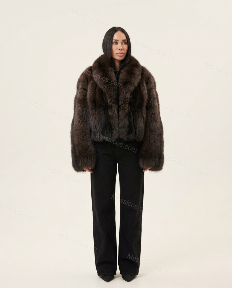 Dark Brown Jacket, front studio view, by Massicos