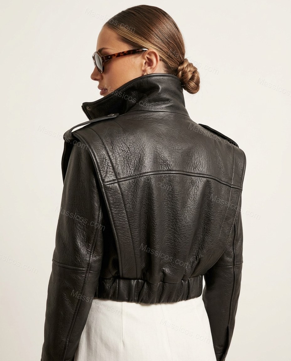 Black Jacket, back studio view, by Massicos