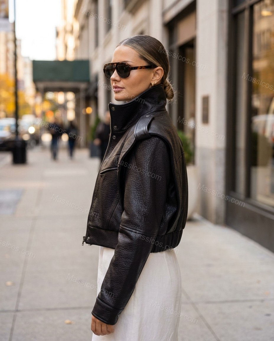 Black Jacket, alternate use-case lifestyle view, by Massicos