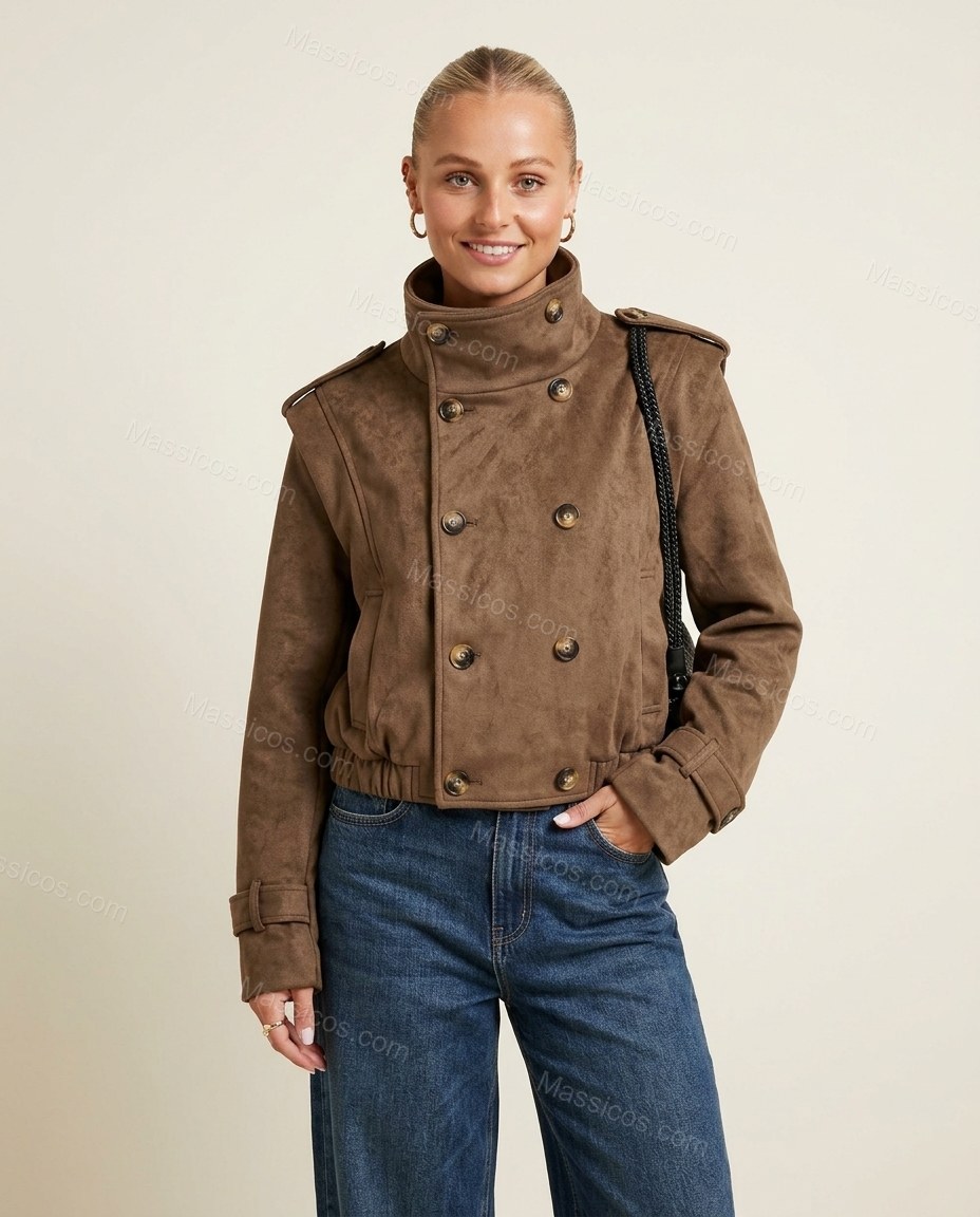 Brown Jacket, full-length hero view, by Massicos