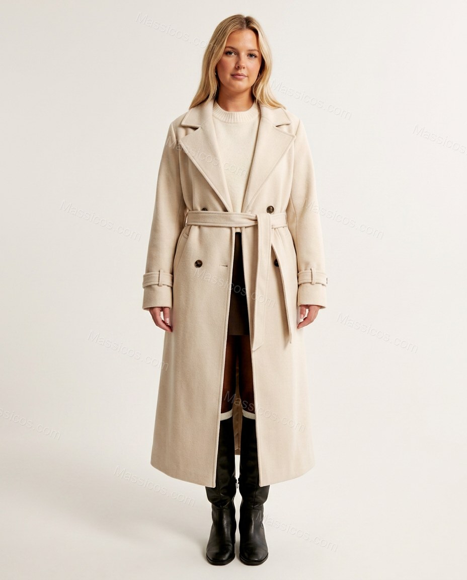 Cream Coat, front studio view, by Massicos