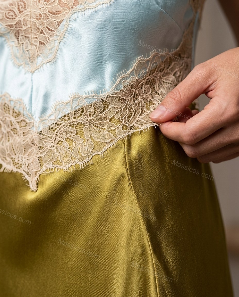 Golden Olive Floral Maxi Ruffled Dress, close-up of floral, by Massicos