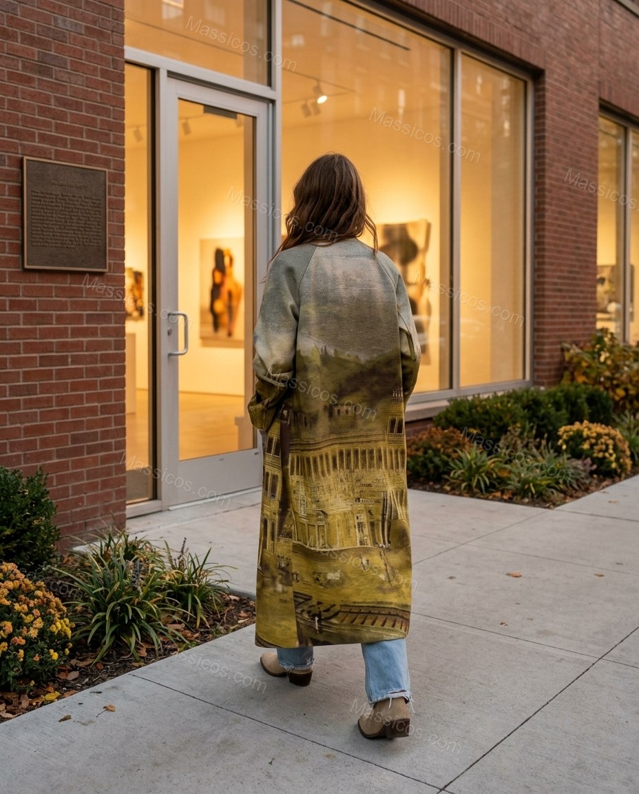 Olive Green Coat, alternate use-case lifestyle view, by Massicos