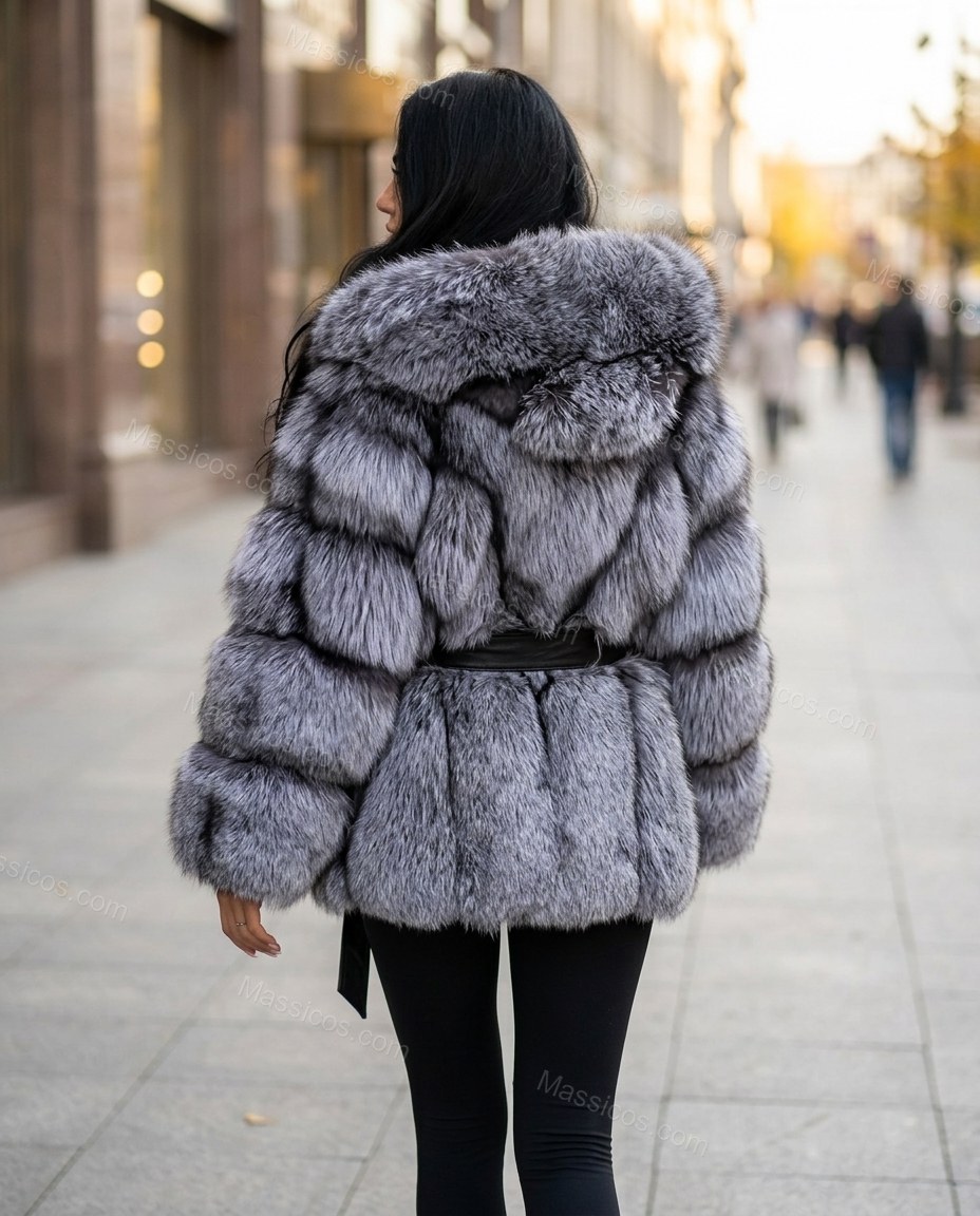Silver Coat, movement and fit lifestyle view, by Massicos