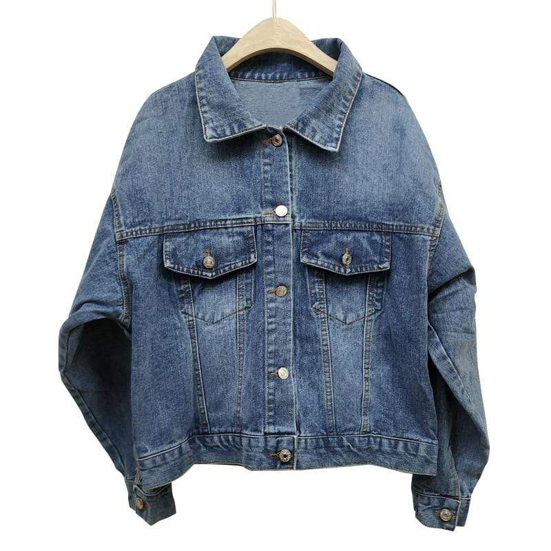 WickedAF Denim Floral Design Coat