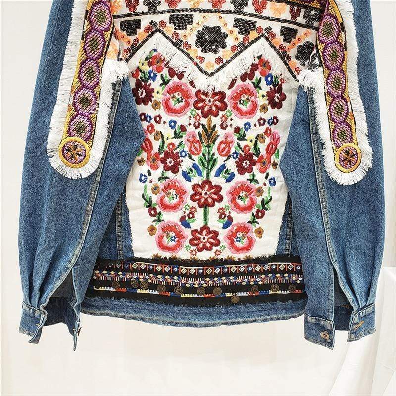 Maya Embroidered Denim Jacket - wickedafstore