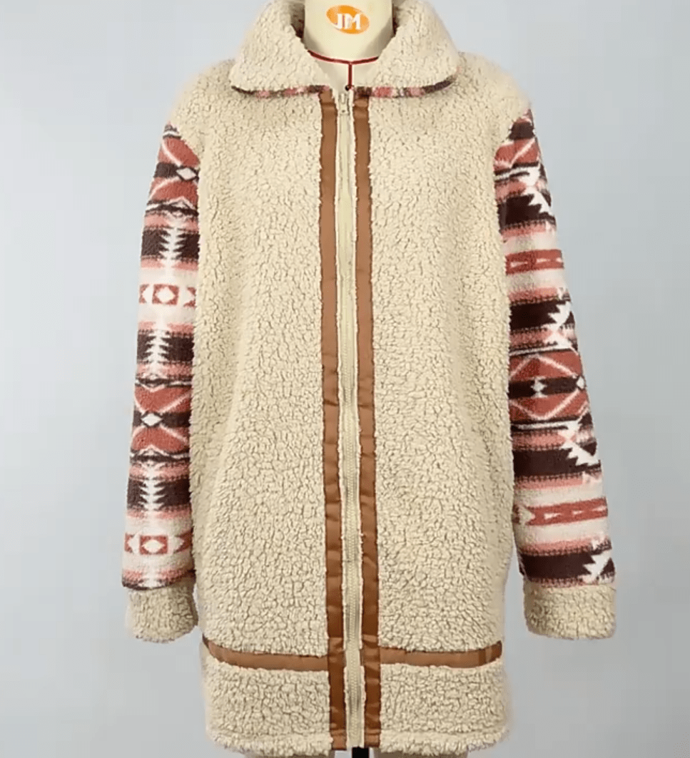 wickedafstore Aztec Print Teddy Coat