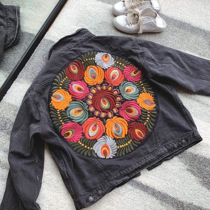 wickedafstore Rainey Embroidered Denim Jacket
