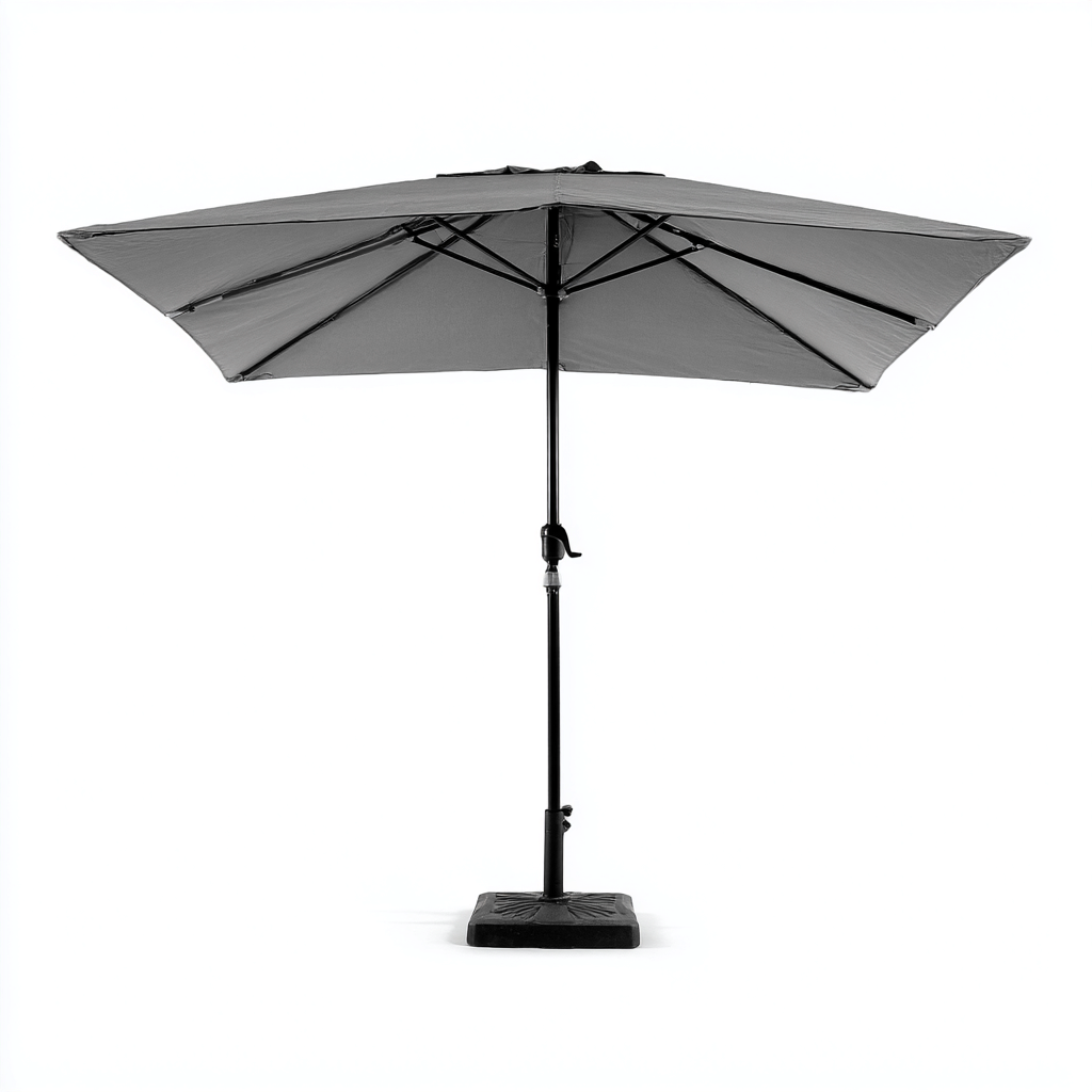 Parasol de jardin - polyester-métal - 280x280x250 cm - gris - style extérieur-Villaaro