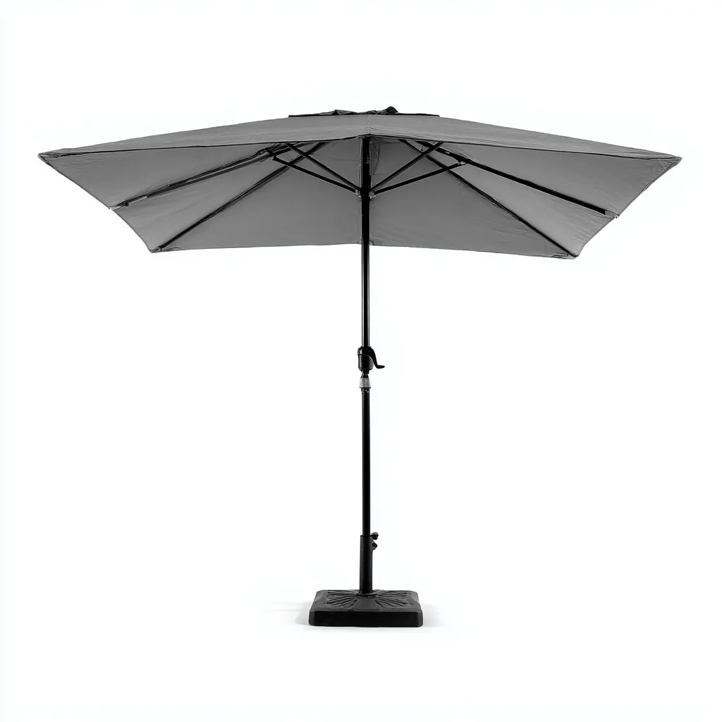 Parasol de jardin - polyester-métal - 280x280x250 cm - gris - style extérieur-Villaaro