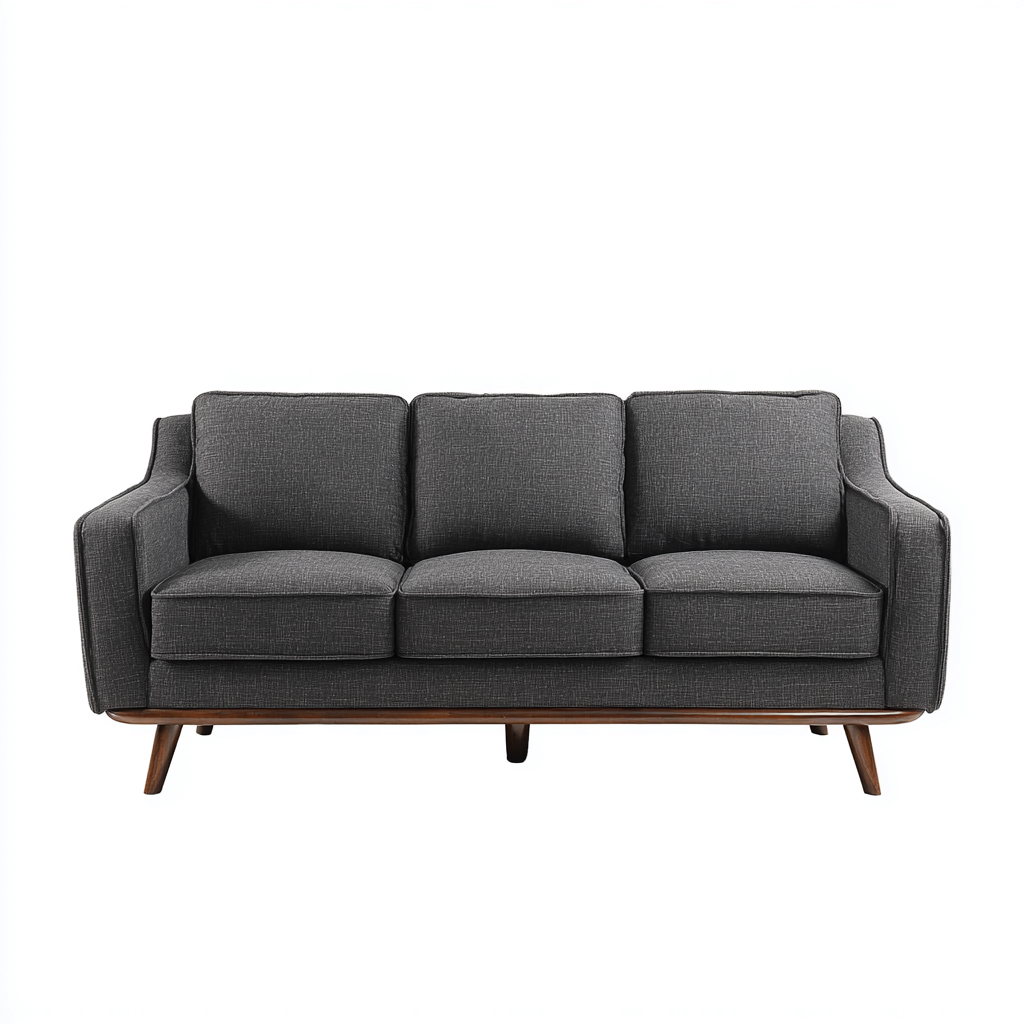 Canapé droit - tissu - 192x94x97 cm - gris - style moderne-Villaaro