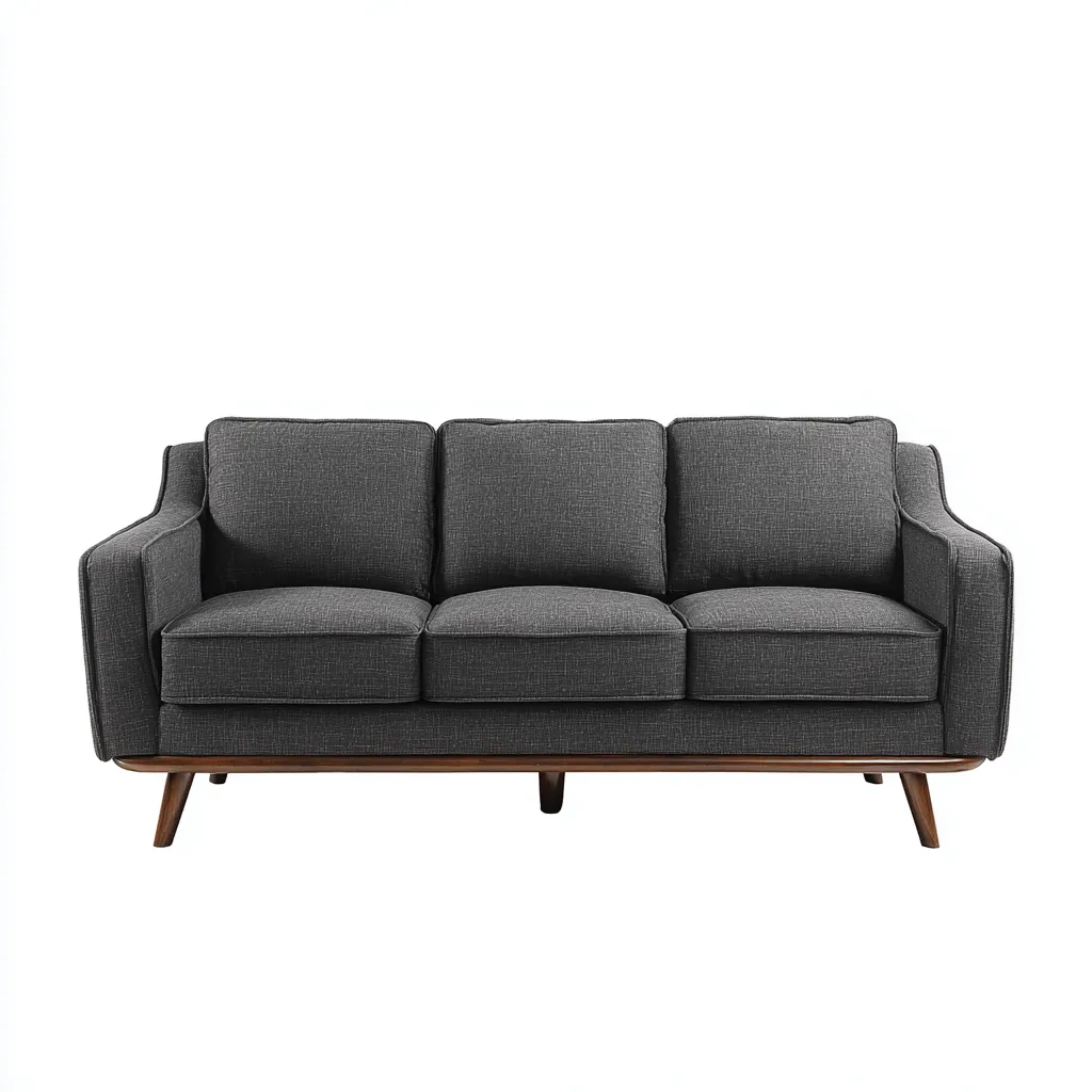 Canapé droit - tissu - 192x94x97 cm - gris - style moderne-Villaaro