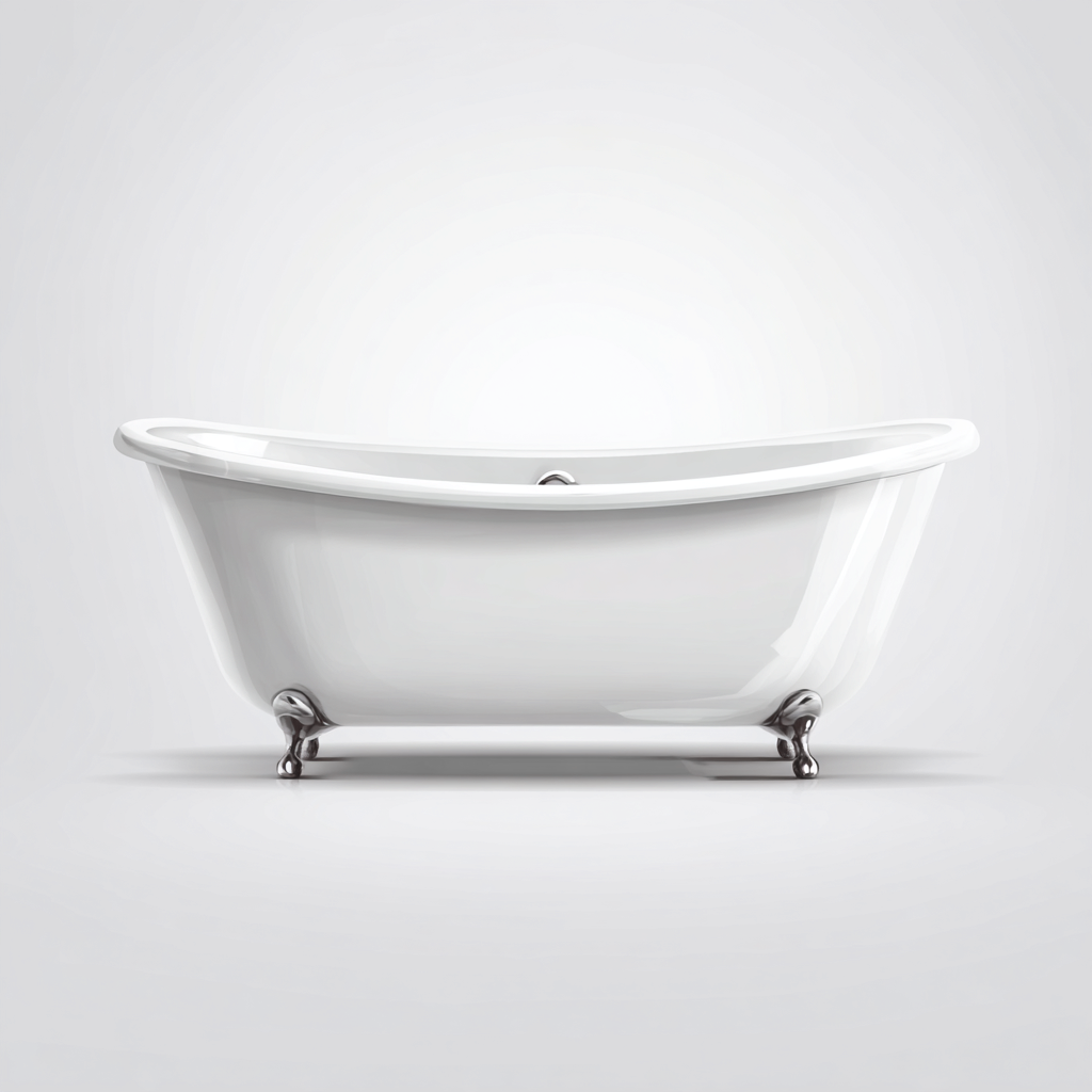 Baignoire - fonte-acrylique - 170x75x76 cm - blanc - style classique-Villaaro