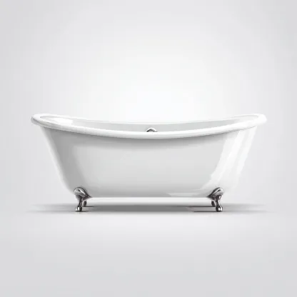 Baignoire - fonte-acrylique - 170x75x76 cm - blanc - style classique-Villaaro