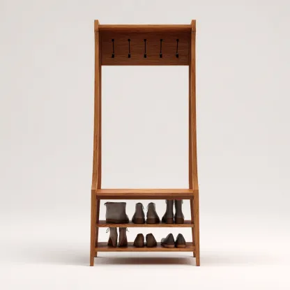 Porte manteau - bois - 85x40x185 cm - bois naturel - style contemporain-Villaaro