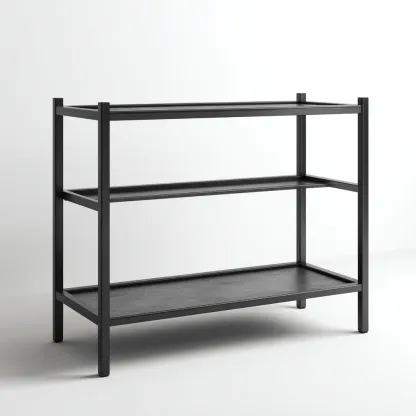 Meuble à chaussures - métal - 70x28x62 cm - noir - design moderne-Villaaro